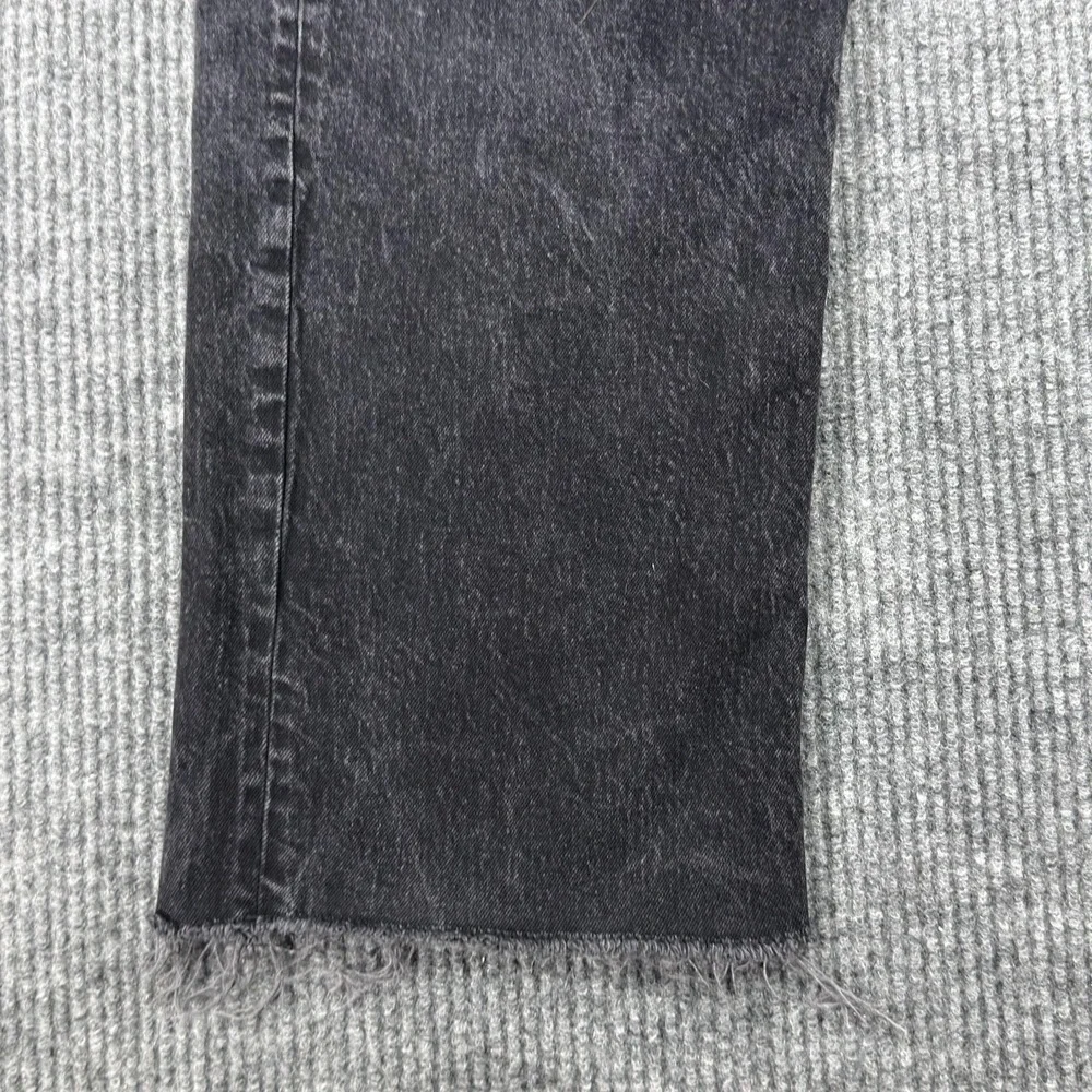 Old Navy Sky Hi Wide-Leg Jeans Womens 16 Charcoal Wash High‎ Rise Raw Hem Denim